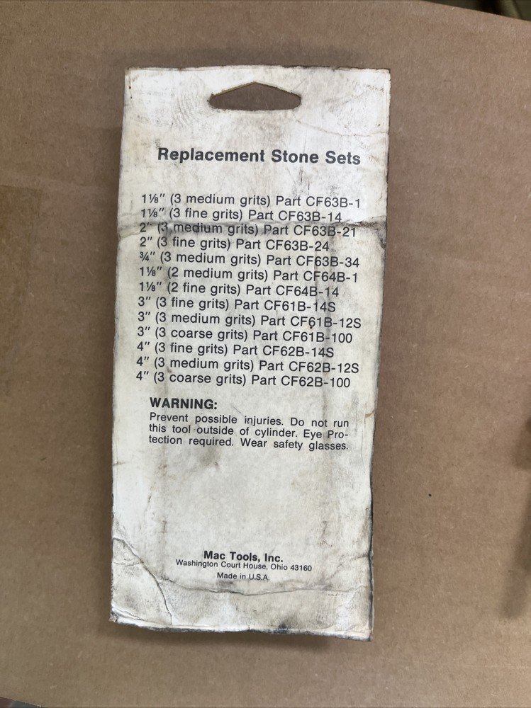 MAC TOOLS - Replacement Stone Set , Part CF62B-12S NIP