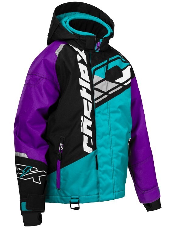CODE-G4 YOUTH JACKET TURQUOISE/GRAPE/BLACK MED Snowmobiling Waterproof 72-7994