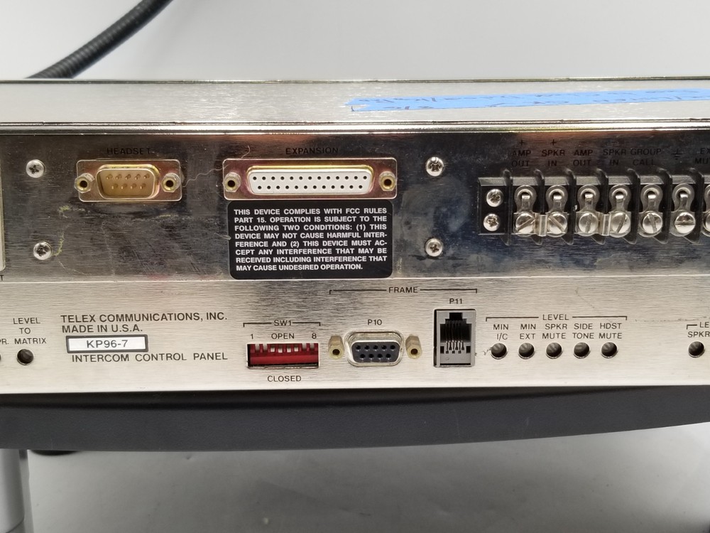 RTS by Telex Matrix Intercom System KP96-7 Intercom Control Panel