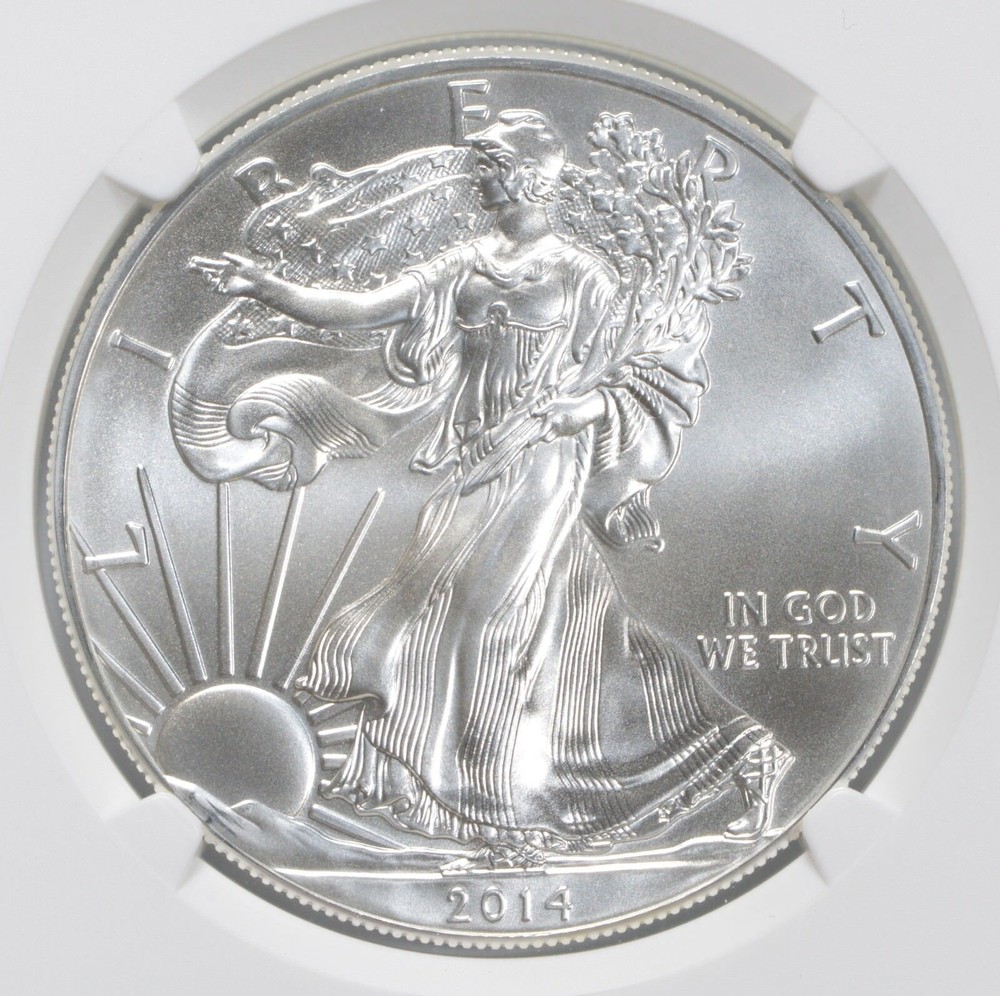 MS69 2014 American Silver Eagle NGC Brown Label