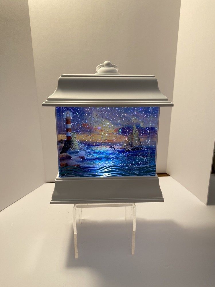 Cracker Barrel Nautical Aquarium Glitter Globe Lighted Night Light