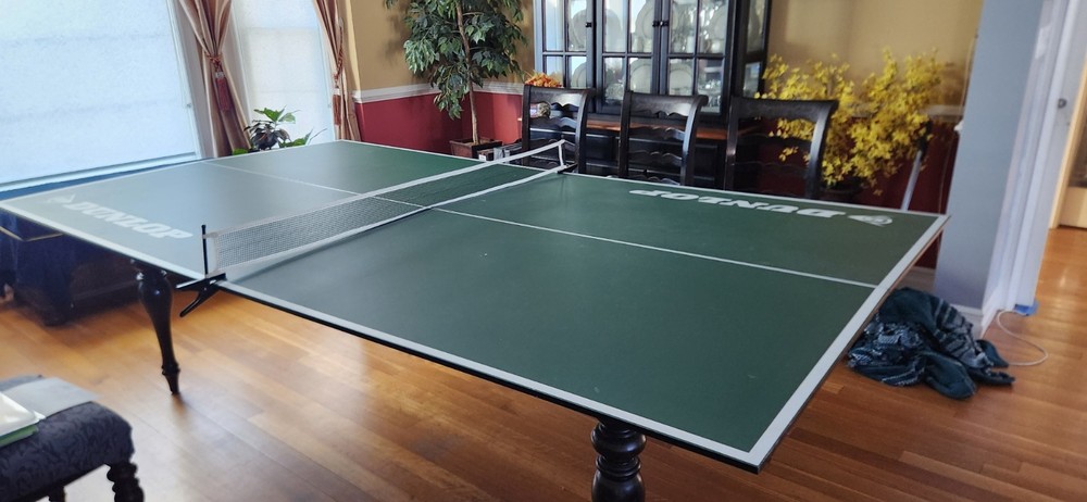 9ft Dunlop Green Ping Pong Conversion Table with Net