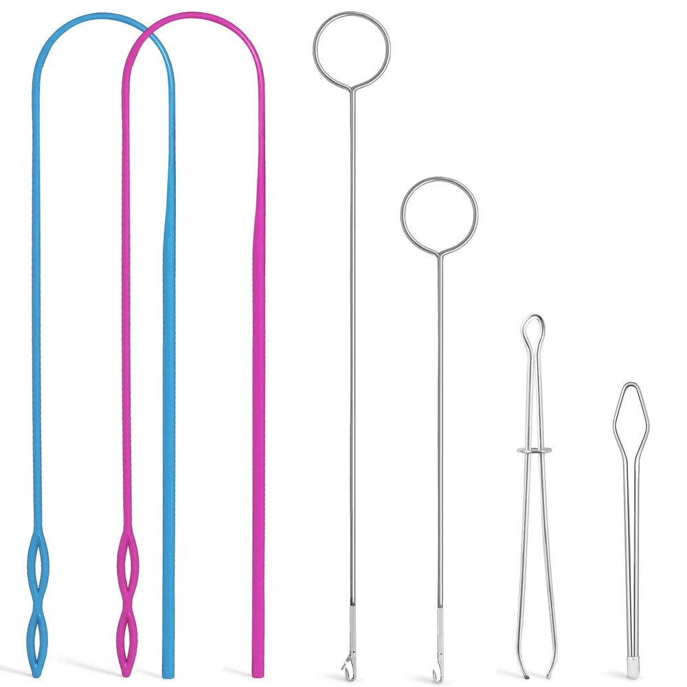 6 Pcs Flexible Drawstring Threader and Loop Turner Sewing Kit for Jackets Coats