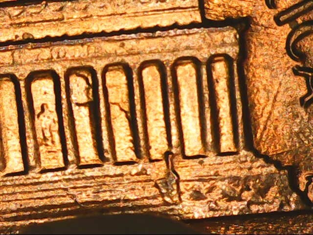 1985 P Lincoln cent - clashed dies rev. error