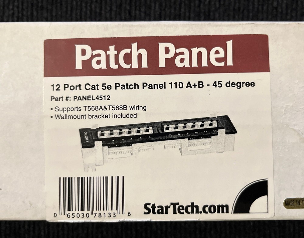 StarTech.com 1U 12 Port Wall Mount Cat5e 110 Patch Panel - 45 Degree (PANEL4512)