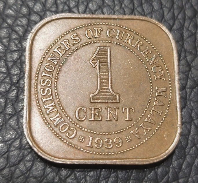 1939 Malaya One Cent Coin