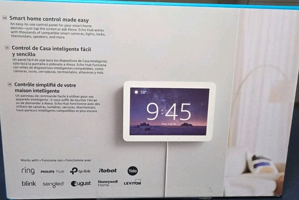 Amazon Echo Hub 8" Smart Home Control Panel with Alexa White Model G6A87E