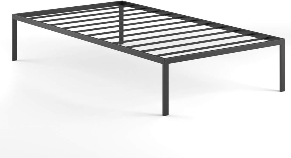 Twin Metal Bed Frame - 14" Platform, No Box Spring Needed, Black