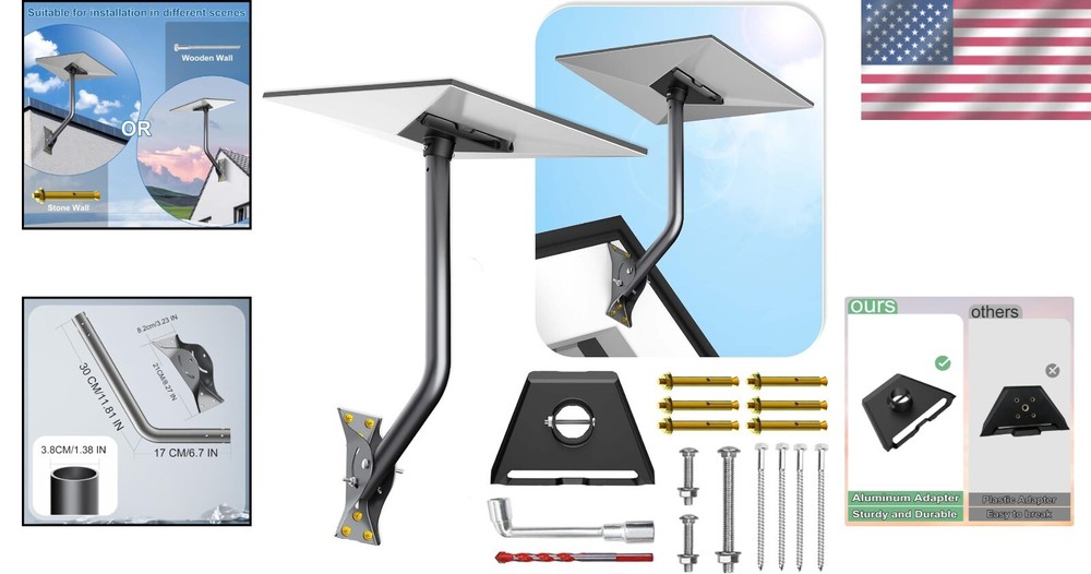 Solid and Adjustable Starlink Mount: Wall/Roof Compatible with Accessories