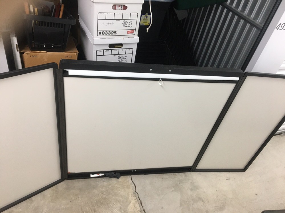 Eganboard Dry Erase Cabinet With Pull Down Screen