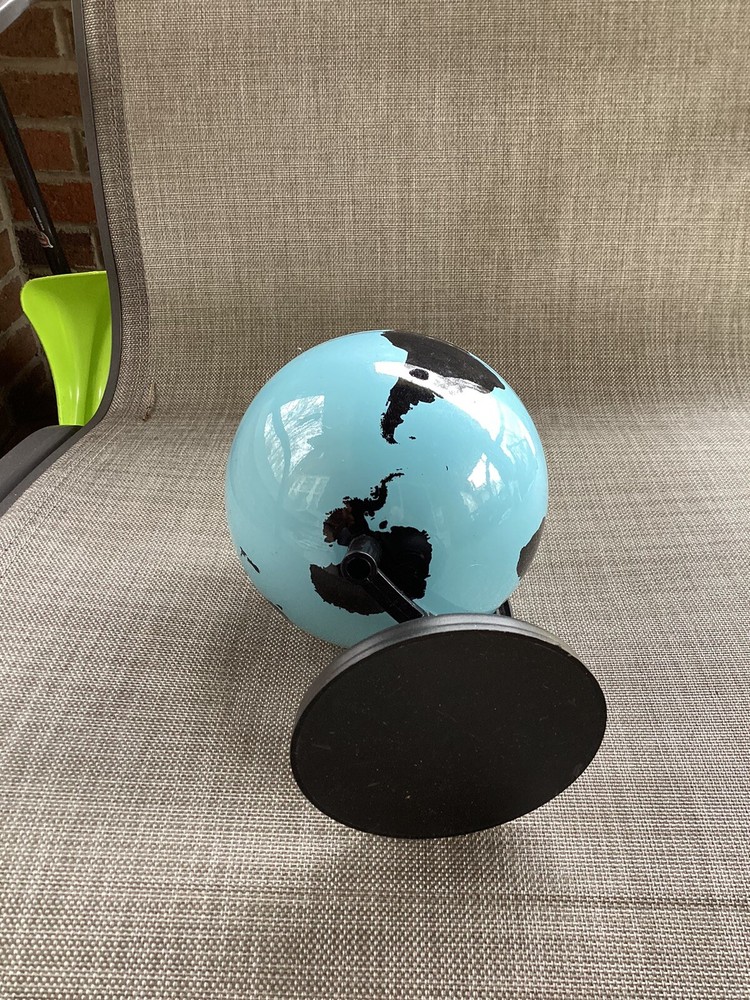 5” new plastic globe black & turquoise