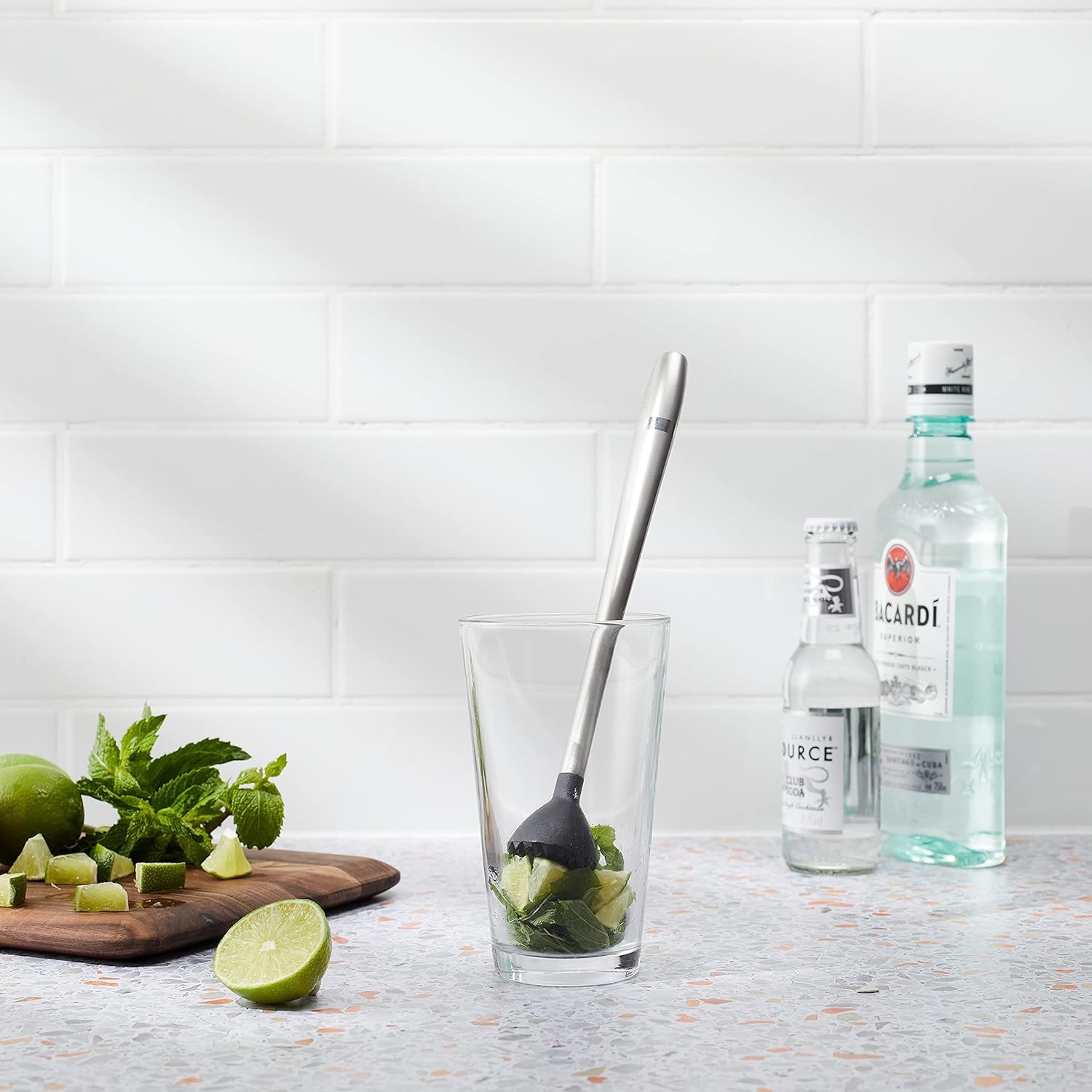 Houdini Stainless Steel Cocktail Muddler 9 Inches 9 Inches,