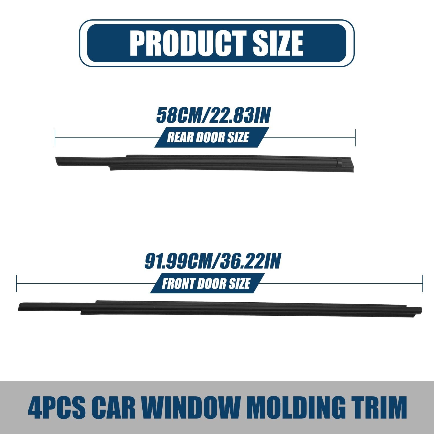 Weatherstrip Window Molding Trim Seal Compatible with 2007-2020 Tundra Double...