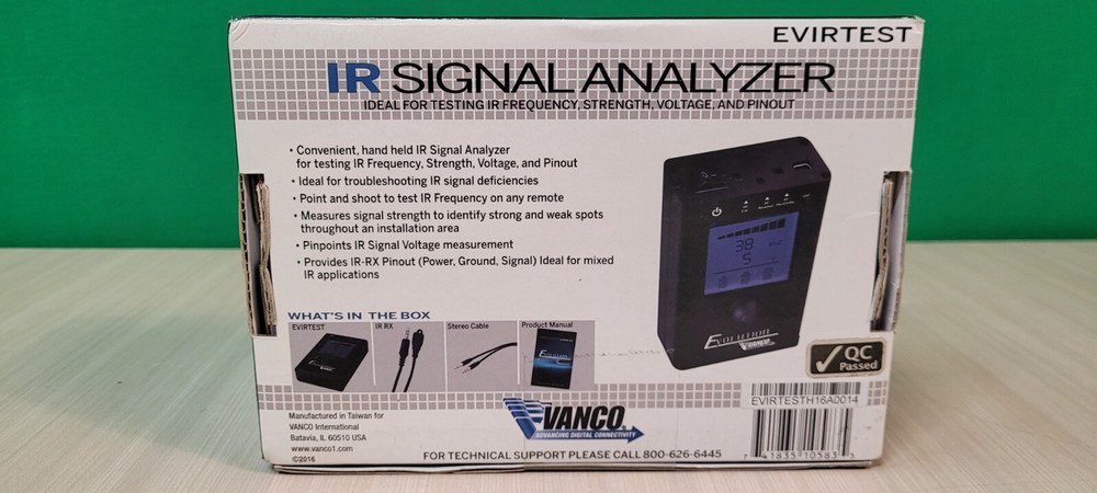 Vanco Evolution IR Signal Analyzer, Frequency, Strength, Voltage & Pinout NEW