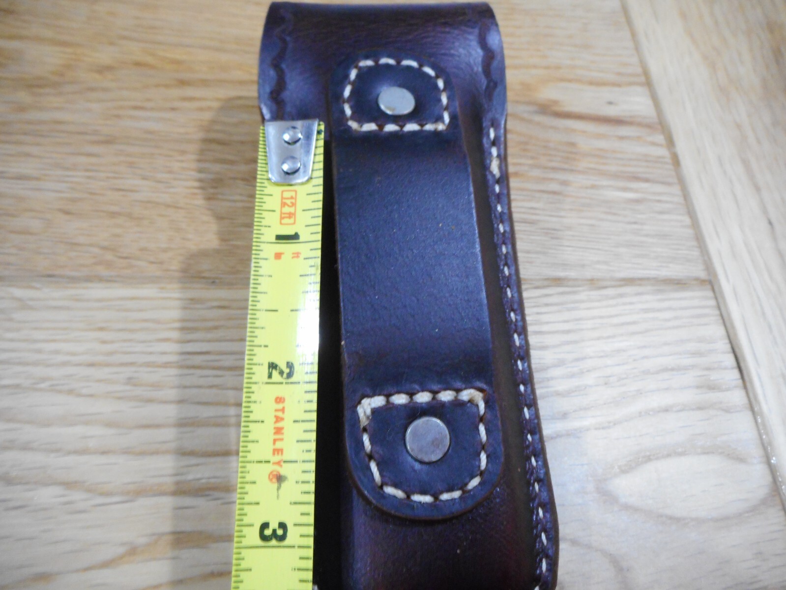 Buck 110 custom leather knife sheath. Brown. Tooled flap. Sheath only