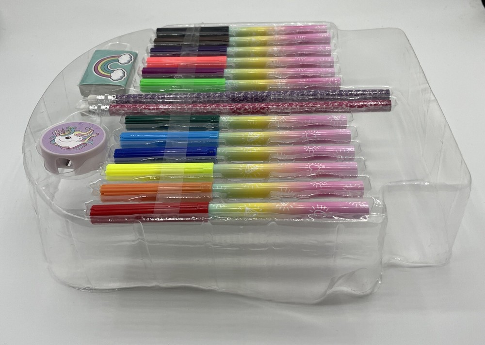 Unicorn Rolling Stationery Set (Only) Lavender Combo