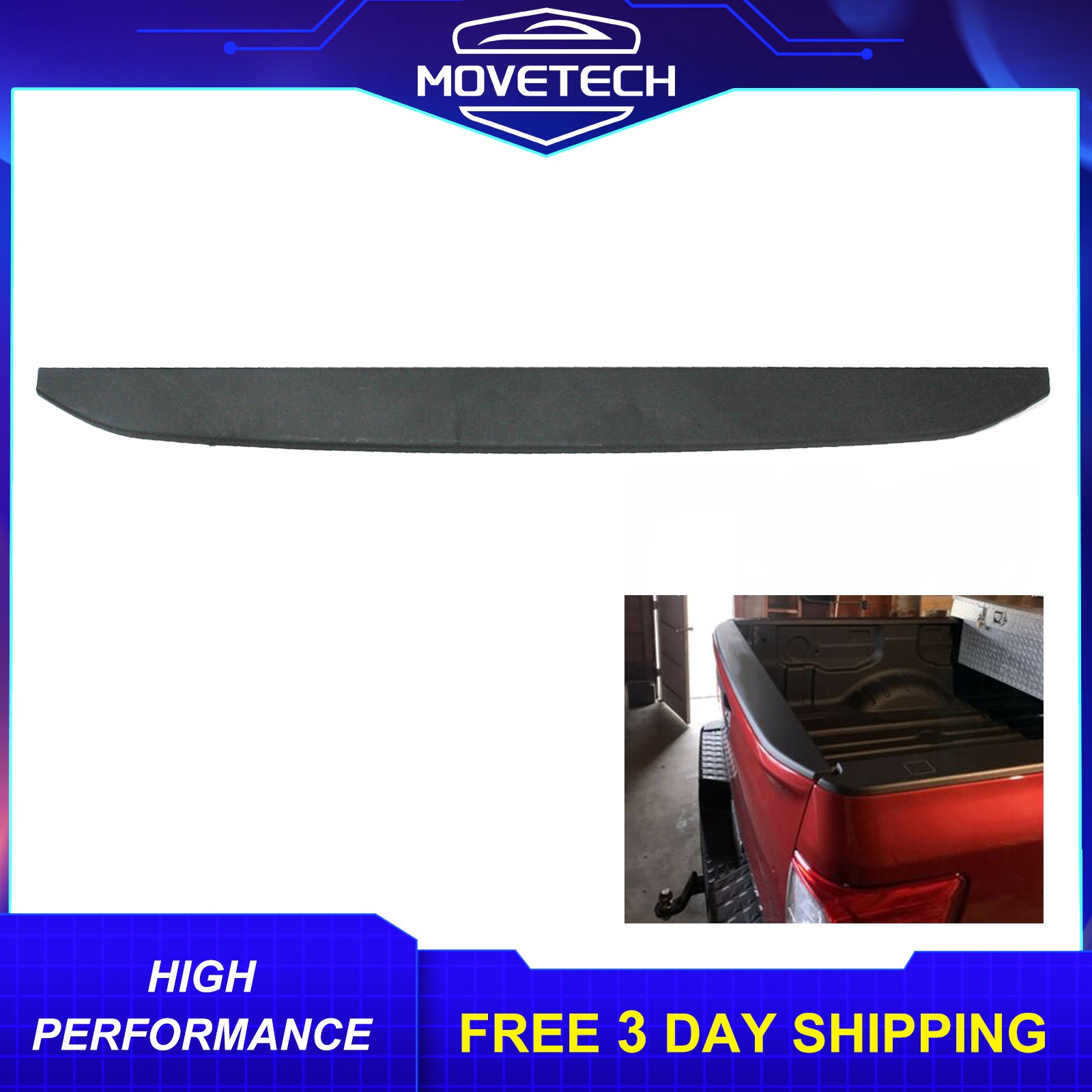 1x New BLK Rear Tailgate Bed Cap Upper Molding For 2016-21 Nissan Titan 5.6L V8