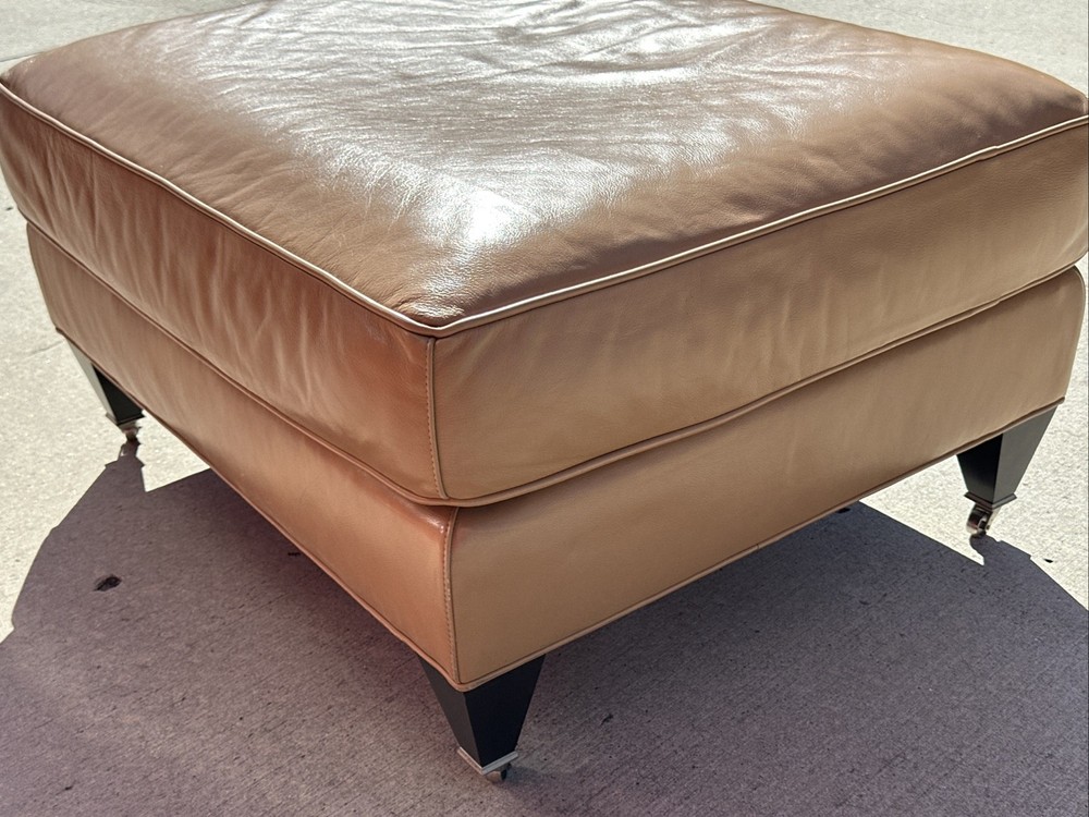 COACH Beige Leather Ottoman Footstool
