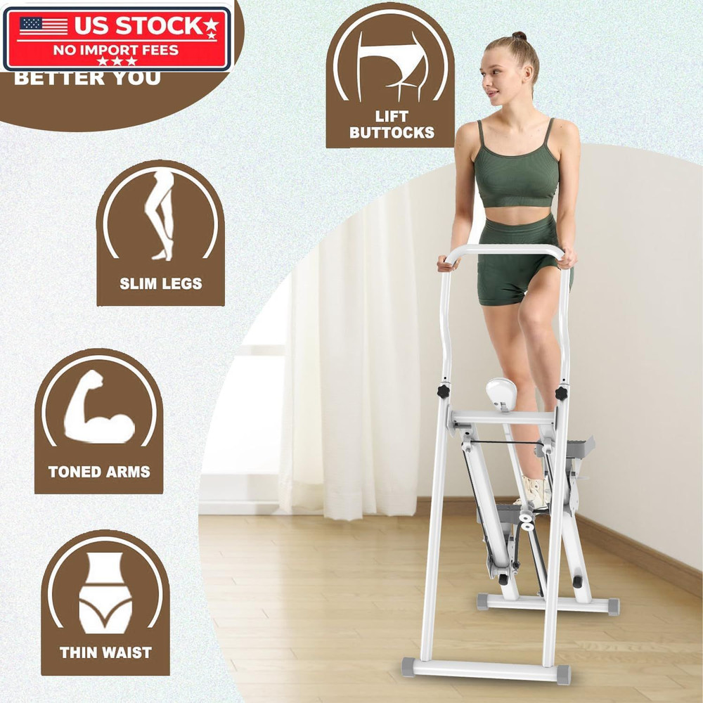 Stair Stepper for Home Gym Exercise, New Version Vertical 1 pack, White