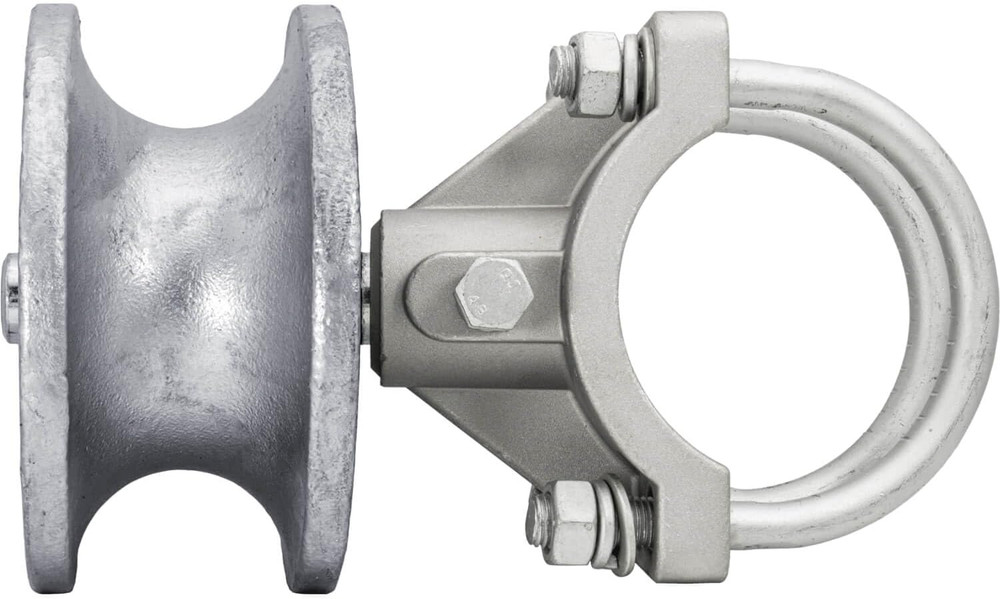 Cantilevered Gate Rollers, Slide Gate Roller Hardware, for 4" Post, 2-3/8" Chain