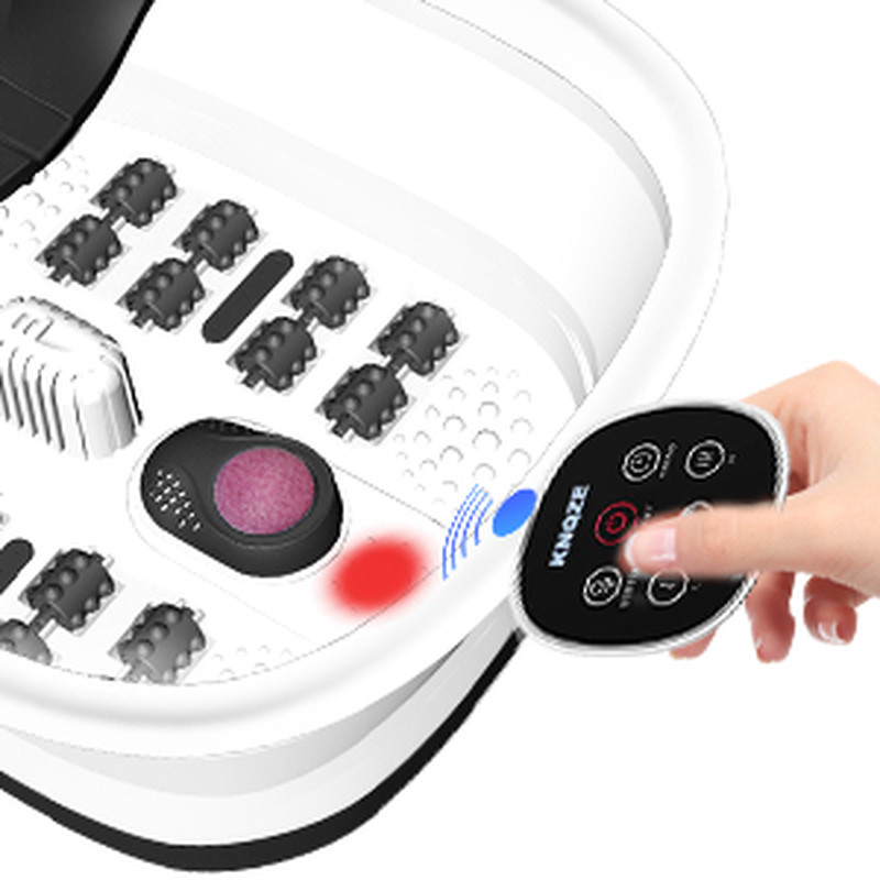 Collapsible Foot Spa Bath with Heat Remote Temperature Control Bubbles (BLACK)