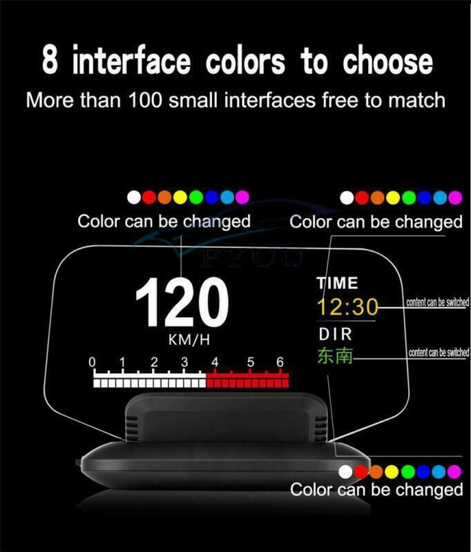 Mirror Head Up Display OBD2 GPS Car Speed Projector Speedometer With Navigation