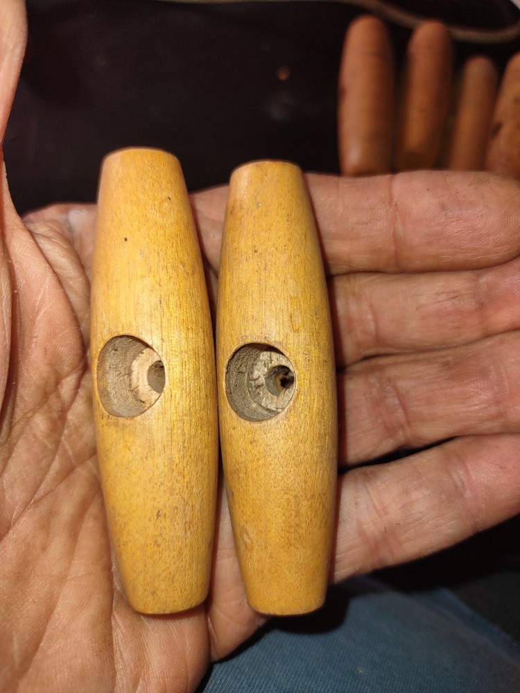 Wooden pull start Handle vintage-small 3"