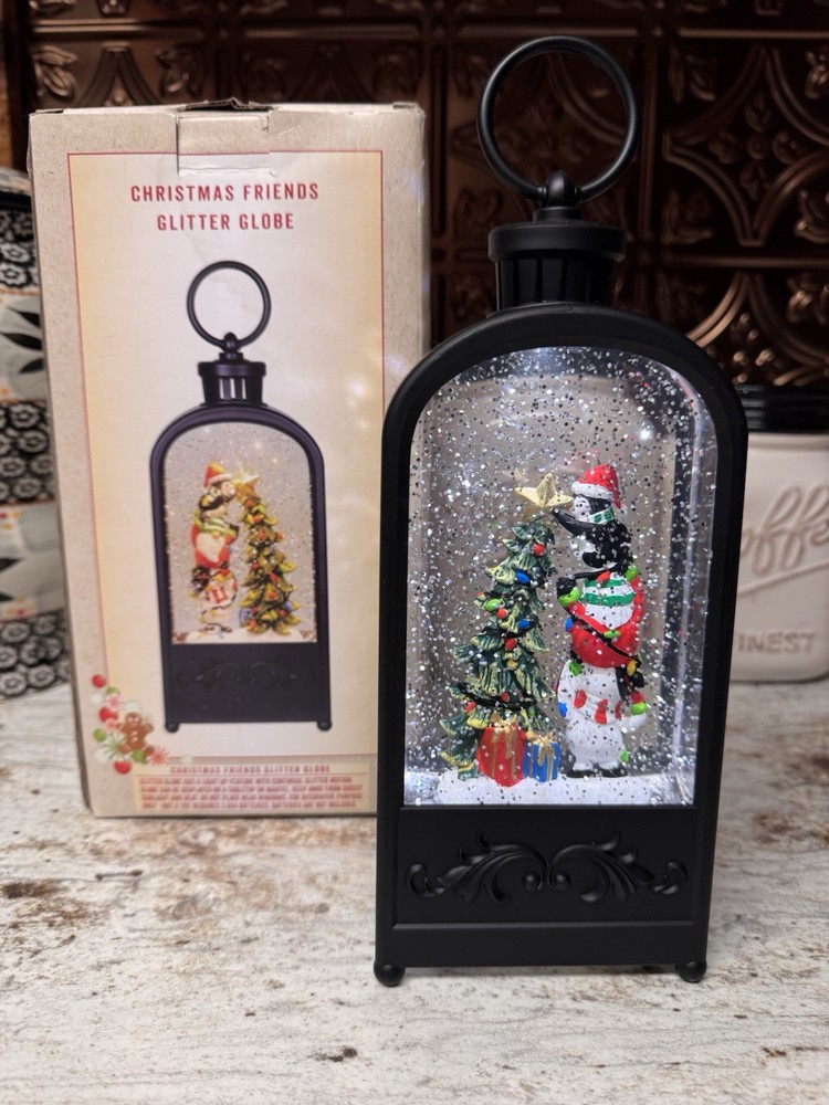 Christmas Friends Glitter Globe Cracker Barrel