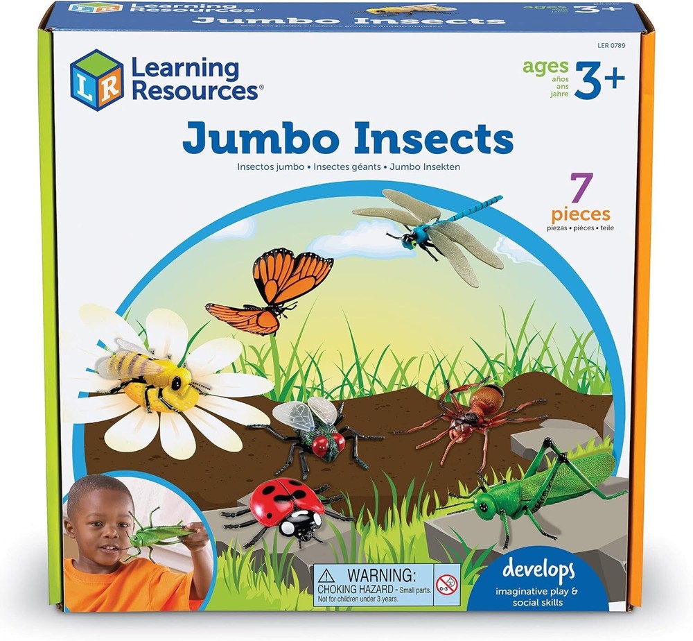 Learning Resources Jumbo Insects I Fly, Ant, Bee, Ladybug, Grasshopper,