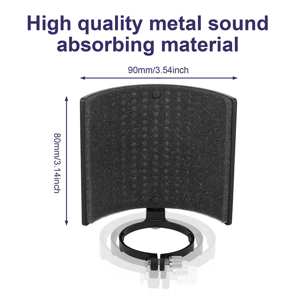 Professional Microphone Isolation Shield, Filter, Mic Sound Absorbing NEW
