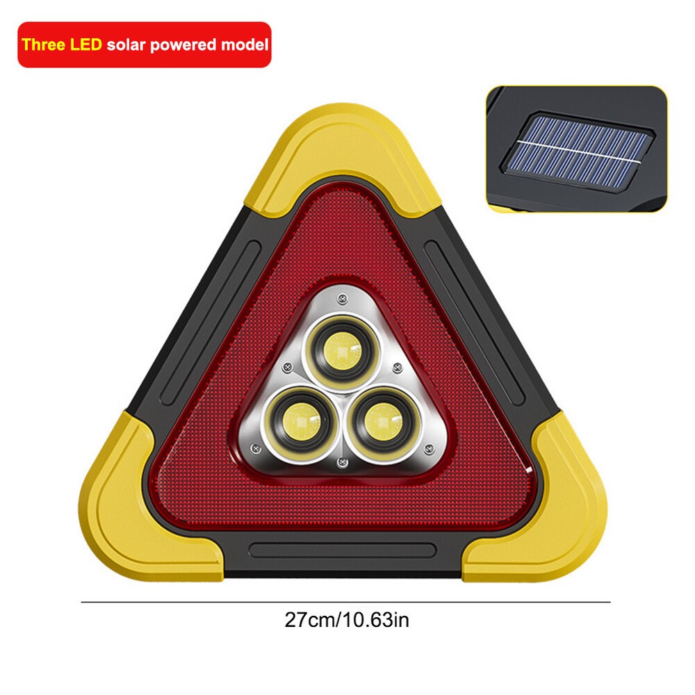 Foldable Car Emergency Triangle Warning Light Multi-Function LED Light Solar US
