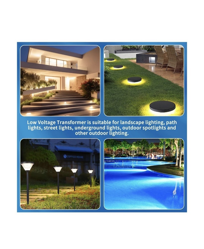 CEAKI 300W Low Voltage Landscape Transformer with 2 Control Output...