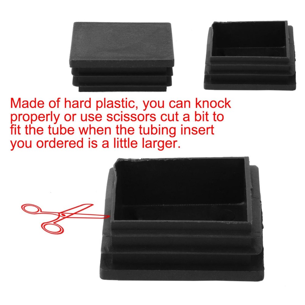50mm x 50mm hard plastic pipe insert empty caps 12pcs