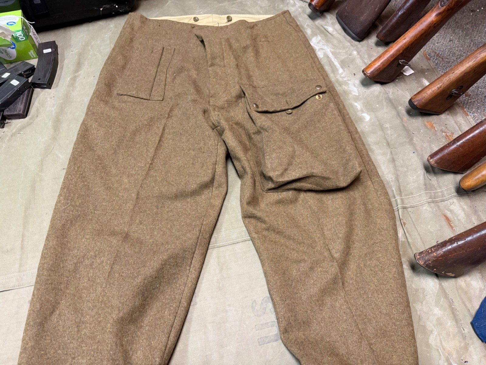 WWII BRITISH ARMY P1937 P37 WOOL BATTLEDRESS FIELD TROUSERS-SIZE 3XLARGE