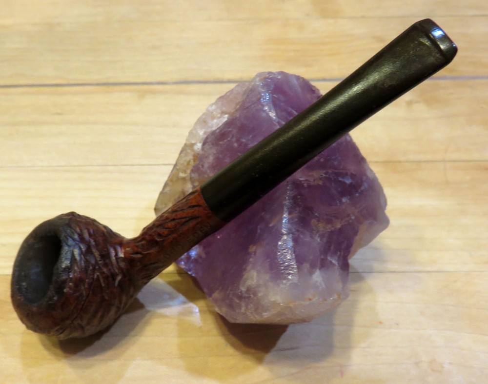 Lord Eden Rustic Briar Pipe Rhodesian Shape Straight Push-In Stem w/ Stinger