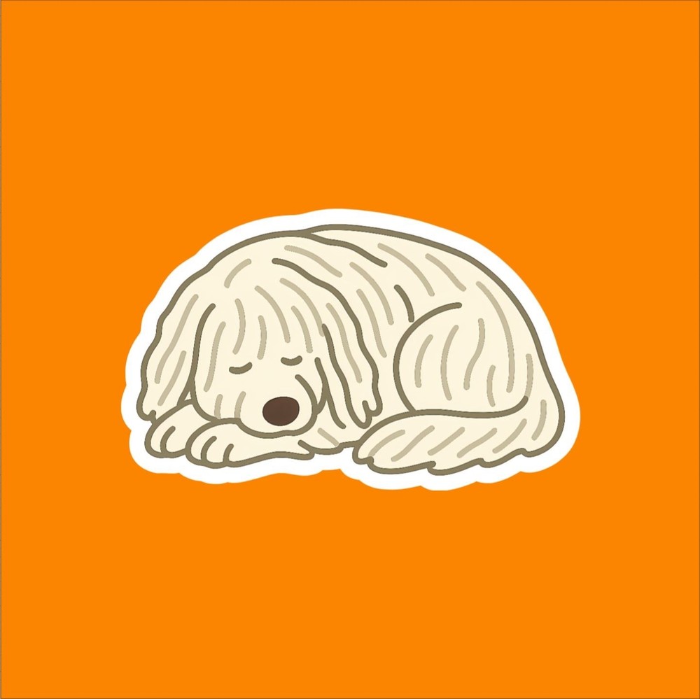 Komondor Sleeping Sticker