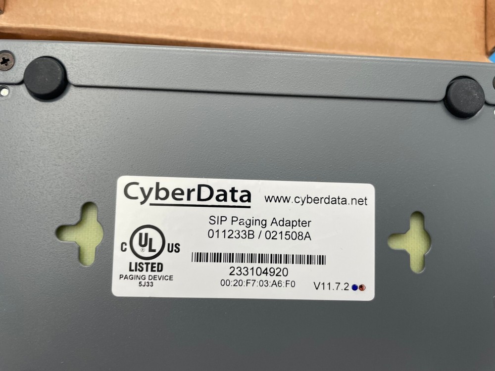 CyberData SIP Paging Adapter 011233B / 021508A