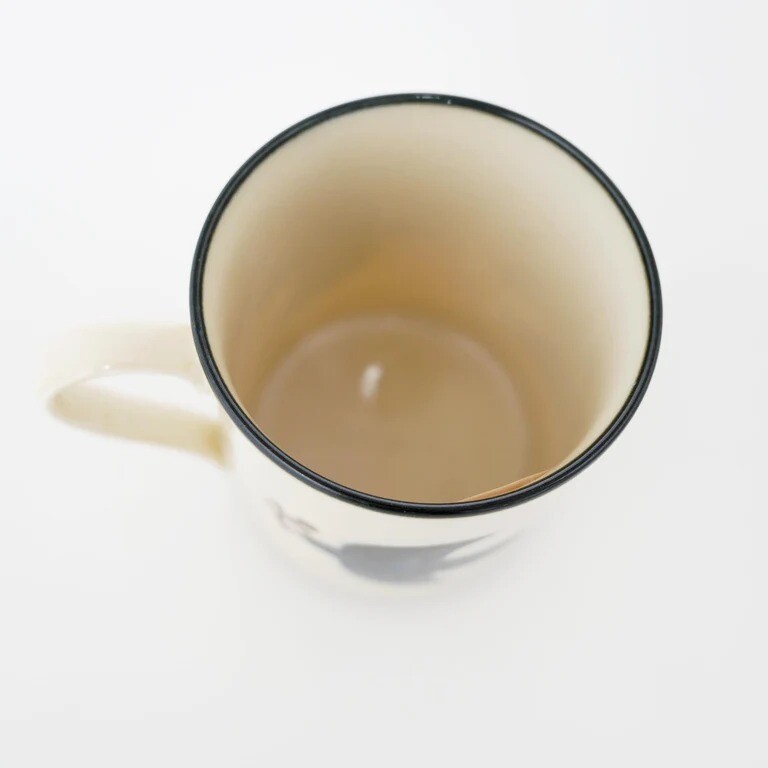 Mino Ware Ceramic Mug With Blue Seagull Design Lightweight Material Coffee Cup
