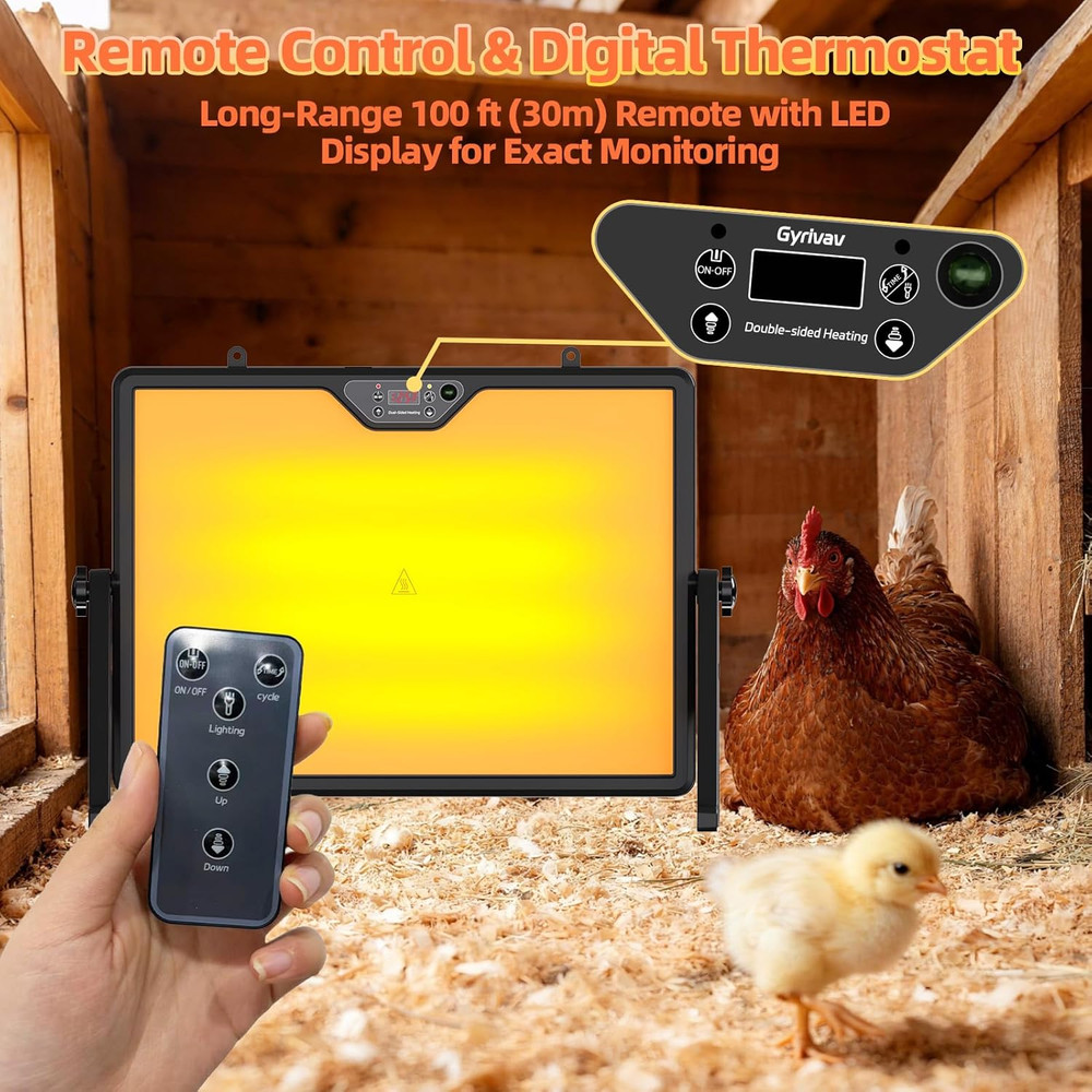 Brooder Plate for Chicks with Remote Control, Double-Sided Chick Heat Plate, Nig