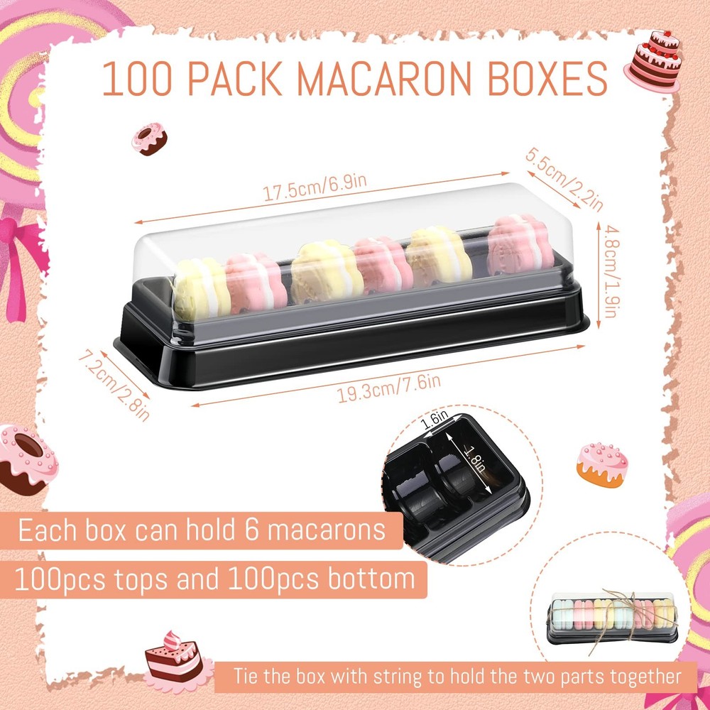Macaron Boxes with Clear Lids Bulk Macaroon Container