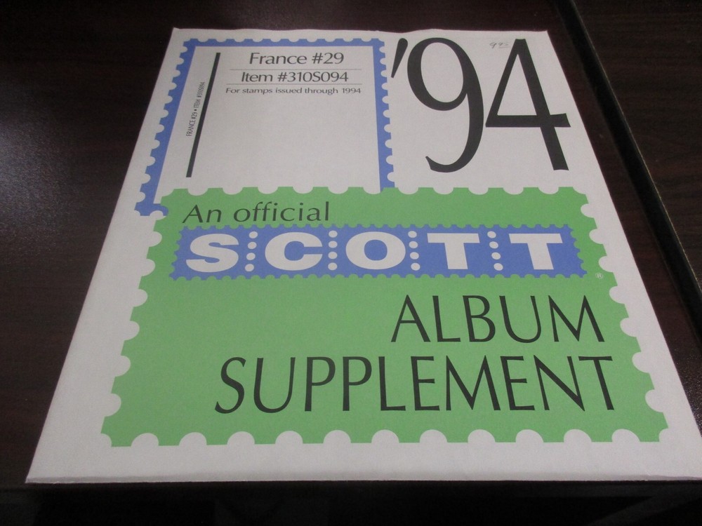 "SCOTT" FRANCE #29  ALBUM SUPPLEMENT W/FREE SHIPPING!!
