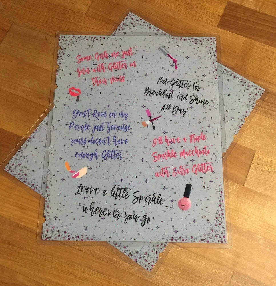 Sparkle Glitter Makeup Front & Back Cover Set made for use with Happy Planner