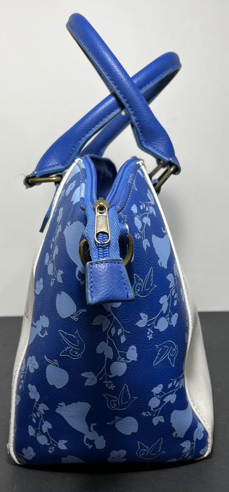 Disney LoungeFly Satchel Handbag Purse Snow White Blue & White 14x10"
