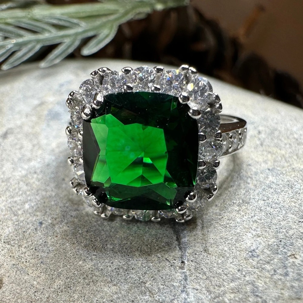 Irish Ring Ladies Statement Ring Cocktail Green Ring 925