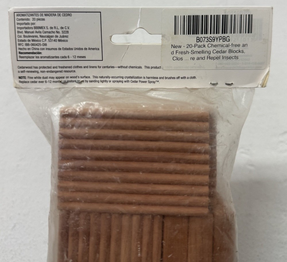 CedarFresh 100% Cedar Blocks 20 Pack Moth Protector Closet Drawer Storage