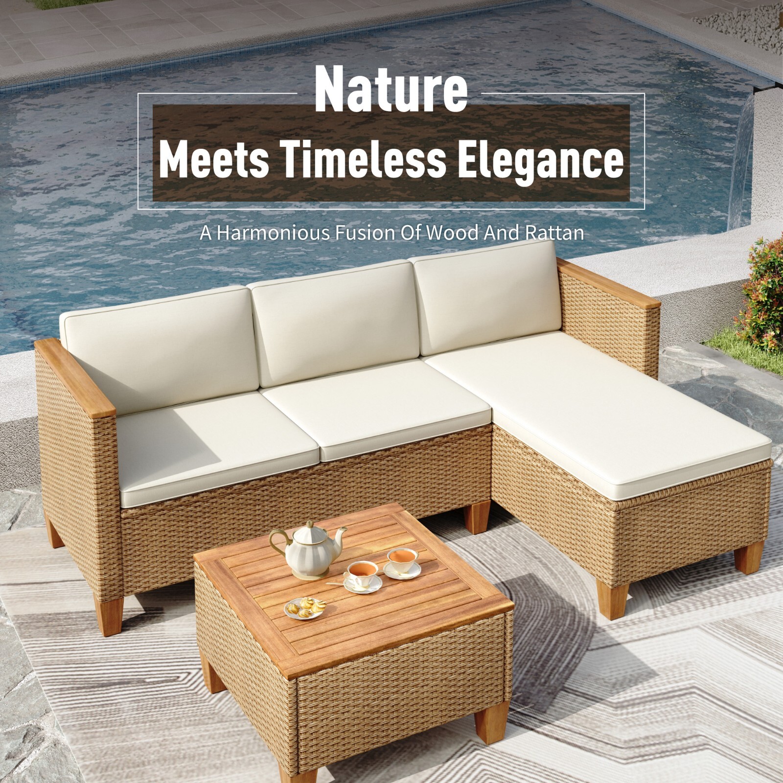 Outdoor Furniture Rattan Furniture Patio Conversation Set Outdoor Wicker Sofa