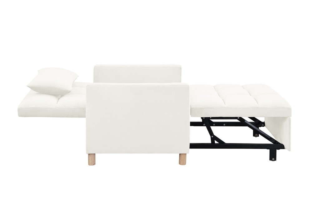 Convertible Sofa Bed Chair 3-in-1 Multi-Functional Folding Sofa Beige