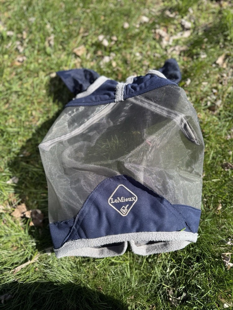 LeMieux AS Protector Fly Mask Grey/Navy Size Medium Cob