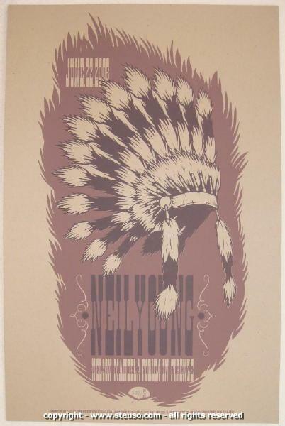 NEIL YOUNG 2008 FIRENZE, ITALY POSTER/ STEUSO