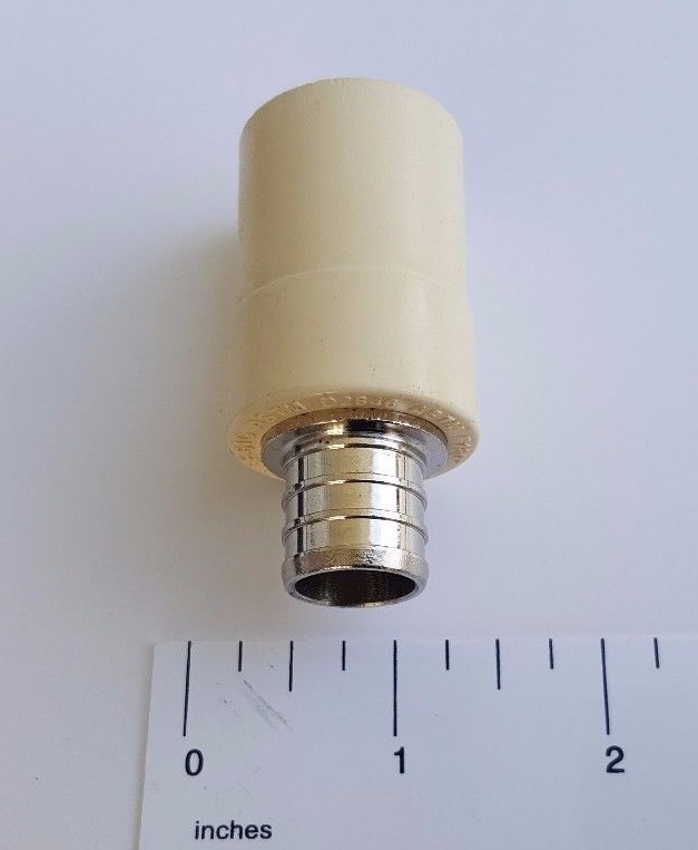 10 PIECES 3/4" PEX X 3/4" CPVC TRANSITION COUPLING ADAPTER (LEAD FREE BRASS